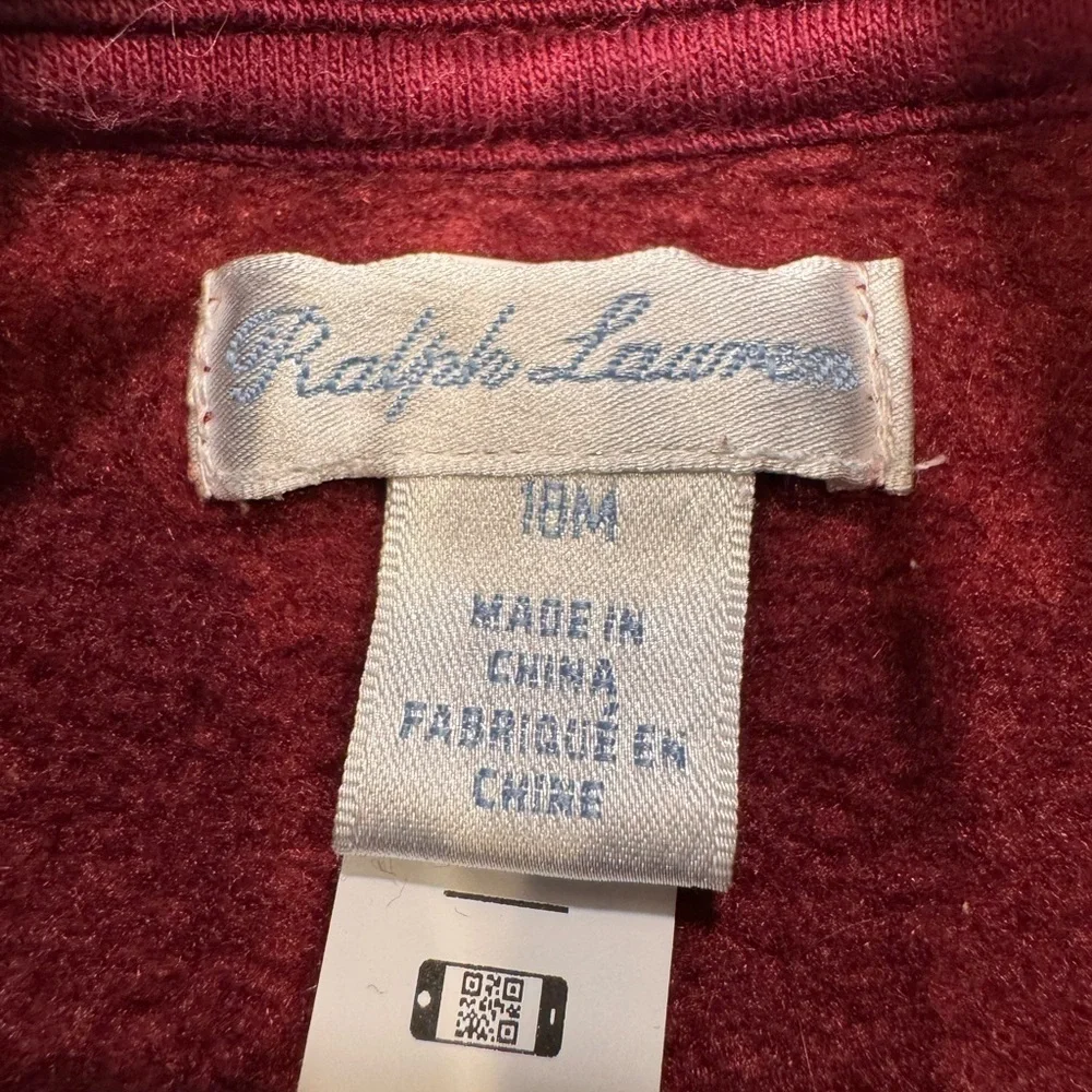 Ralph Lauren Lot Of 2 Toddler Tee Shirt & Sweatshirt Sz 18MOs
